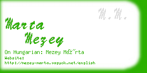 marta mezey business card